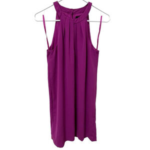 BCBG Max Azria Women’s Magenta Halter Swing Dress with Pockets XXS